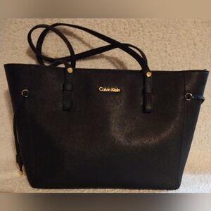 Calvin Klein Key Item Black Faux Leather Tote